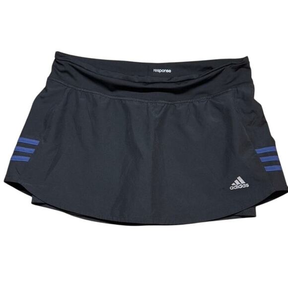 New with Tags Adidas Response Climalite Black Skort with Blue Stripes 6" - Picture 1 of 7